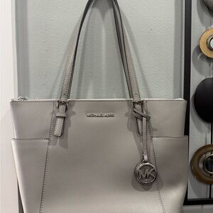 Michael Kors Charlotte Light Gray Tote Bag